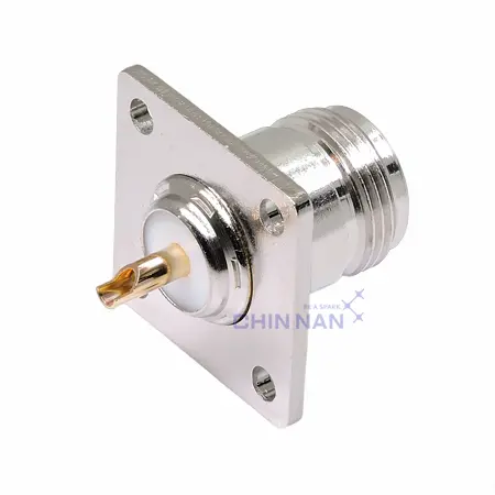 N Straight Square Flange Jack Receptacle