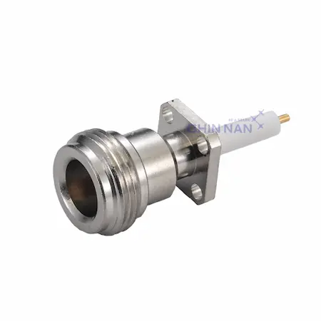 N Straight Square Flange Jack Receptacle