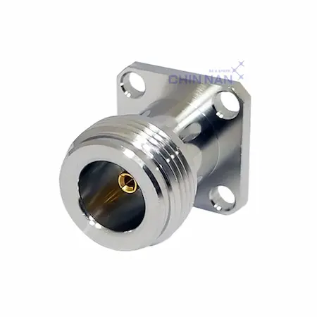 N Straight Square Flange Jack Receptacle