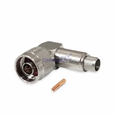 N Right Angle Plug Crimp for RG213, RG214, RG393 Cable