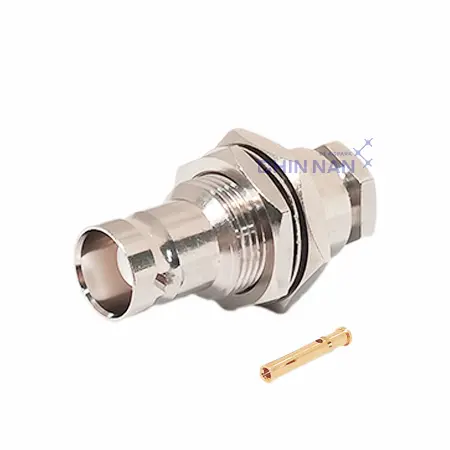 BNC Straight Bulkhead Jack Clamp for RG58, RG142, RG400, LMR195 Cable