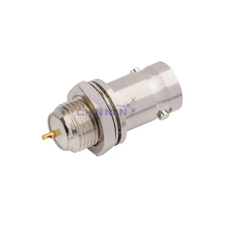 6G_75ohm Connectors BNC Straight Bulkhead Jack Receptacle(front mount)