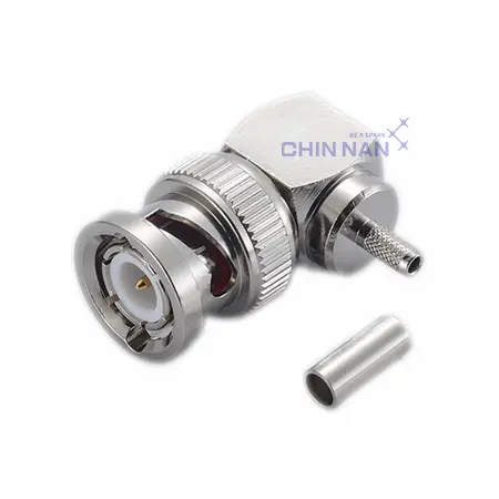 BNC Right Angle Plug Crimp for RG174, RG316, RG188, LMR100A Cable