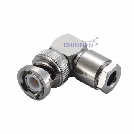 BNC Right Angle Plug Clamp for RG58, RG142, RG400, LMR195 Cable