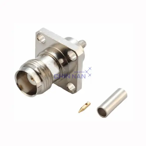 TNC Straight Square Flange Jack Crimp for RG174, RG316, RG188 Cable