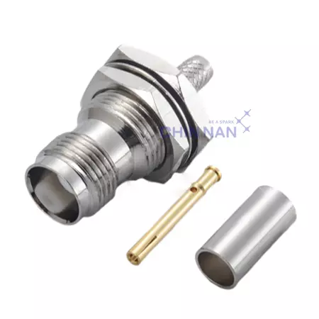 TNC Straight Bulkhead Jack Crimp for RG58, LMR195 Cable