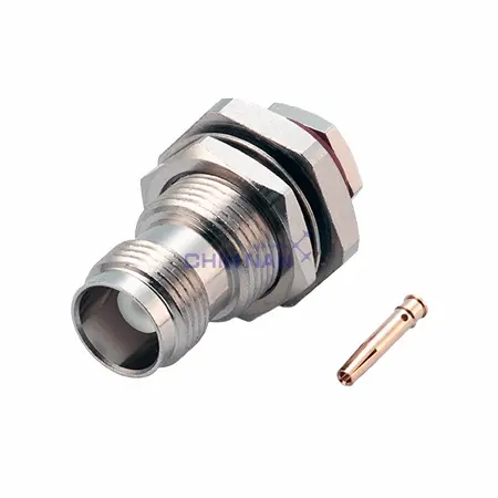 TNC Straight Bulkhead Jack Clamp for RG58, RG142, RG400, LMR195 Cable