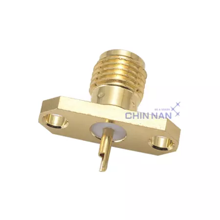 SMA Straight 2 Hole Flange Jack Receptacle(Solder Pot Contact)