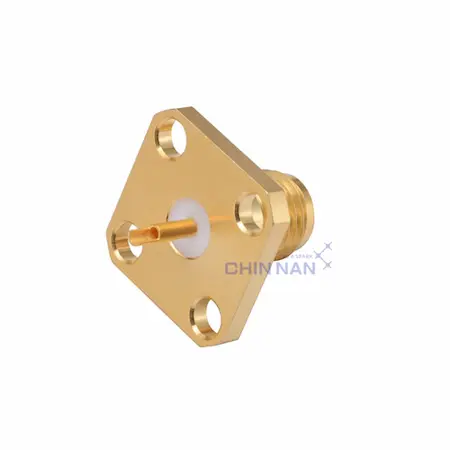 SMA Straight Square Flange Jack Receptacle(Solder Pot Contact)