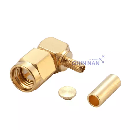 SMA Right Angle Plug Crimp for RG174, RG316, RG188, LMR100 Cable