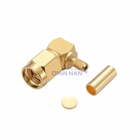 SMA Right Angle Plug Crimp for RG174, RG316, RG188, LMR100A Cable