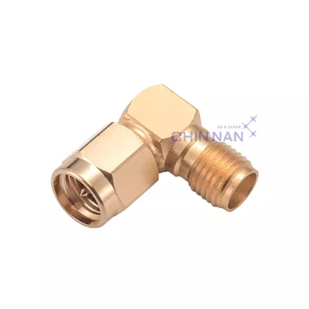 Right Angle SMA Plug to SMA Jack Adapter