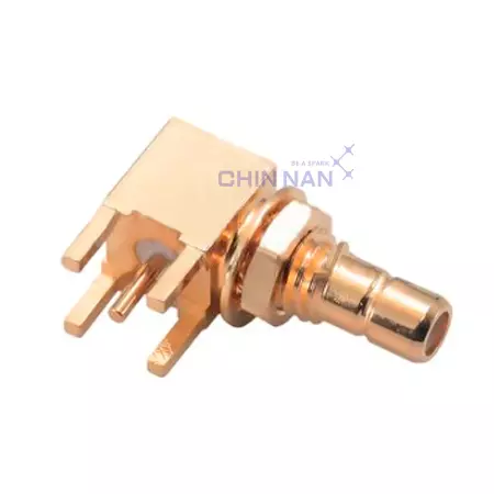 SMB Right Angle Bulkhead PCB Mount Jack Receptacle