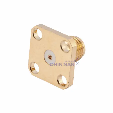 SMA 27G Straight 4 Hole Flange Mount Field Jack Replaceable(To Accept .031" pin)