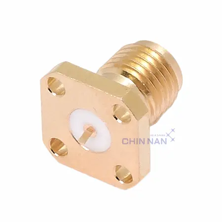 SMA 27G Square Flange Mount Jack Receptacle(Tab Contact .005"*.025")