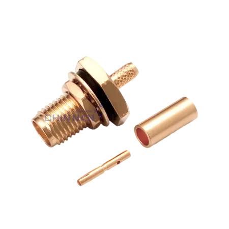 Non-Magnetic SMA Straight Bulkhead Jack Crimp for RG174, RG316, RG188, LMR100 Cable