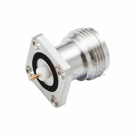 Low PIM N Straight Square Flange Jack Receptacle(Exposed Teflon)