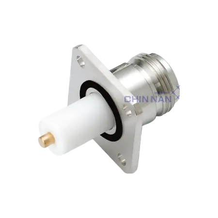Low PIM N Straight Square Flange Jack Receptacle(Exposed Teflon)